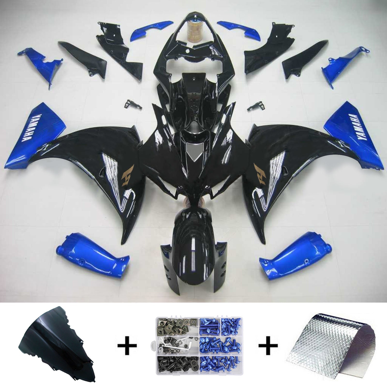 2012-2014 Yamaha YZF 1000 R1 Amotopart Injeksjon Fairing Kit Bodywork Plast Abs #112