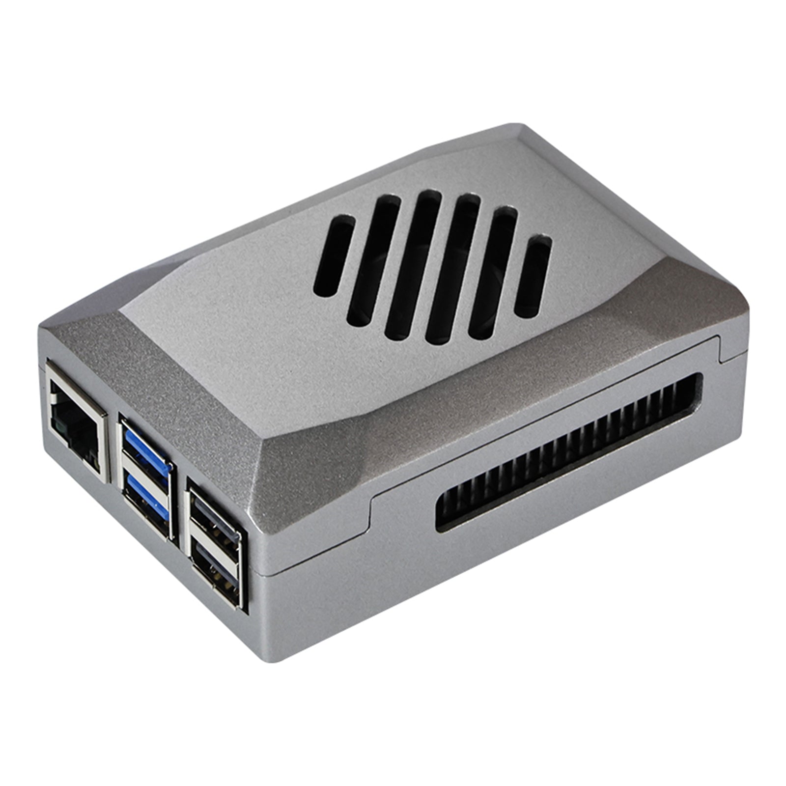 Silver Shadow Shell Raspberry pi5 Beschermdoos ABS Materiaal Snelheidsregeling Fan