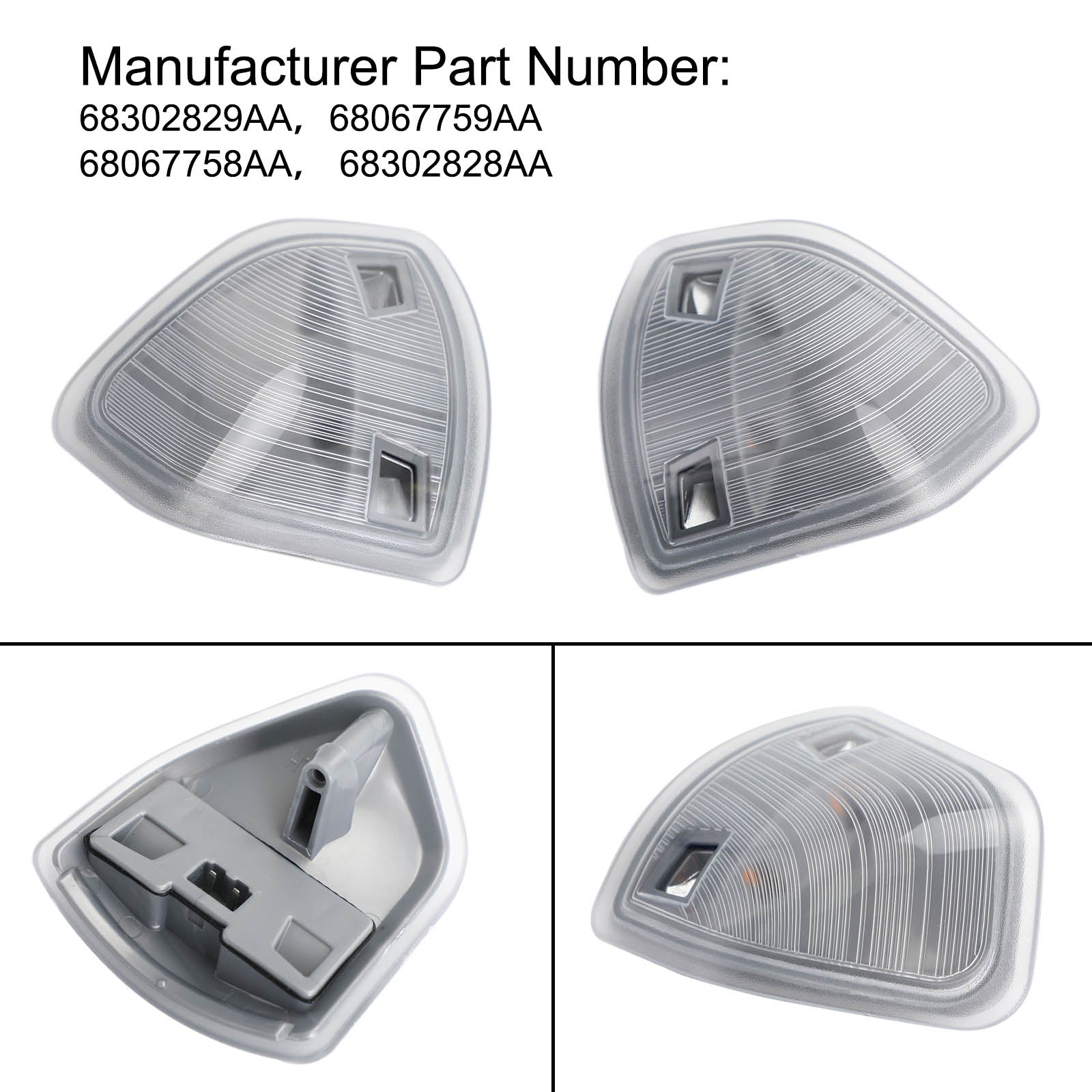 Stádok na zákruty vtiahnutých zrkadiel Sada údeného svetla (LH + RH) pre Dodge Ram 1500 2500 3500 Generic