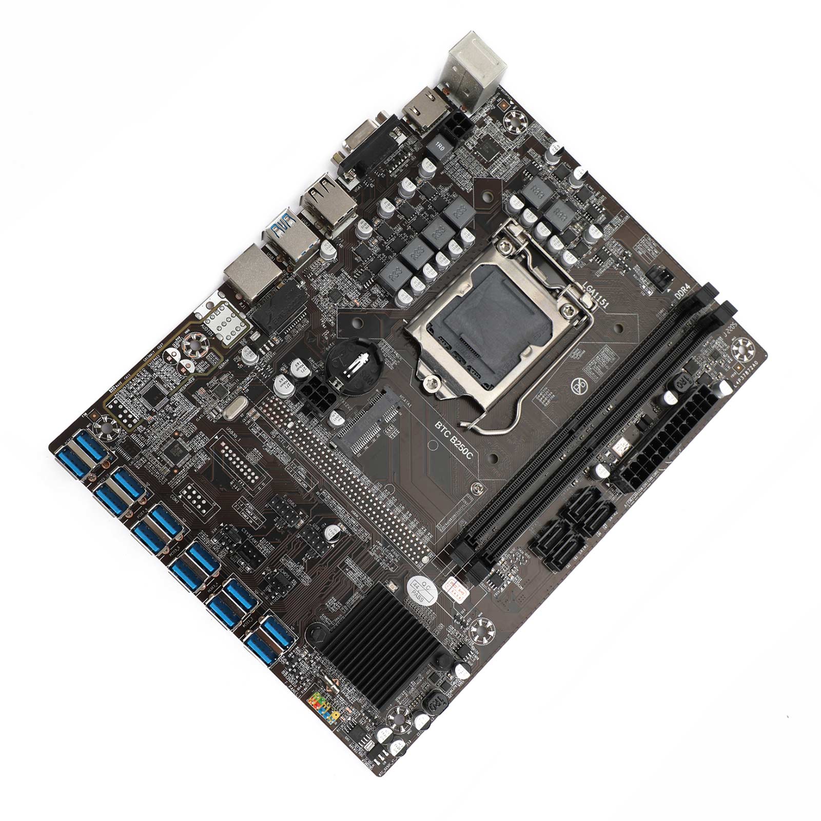 Placa base de minería de PC B250C BTC 12P PCI Express DDR4 compatible con LGA1151 Gen6/7