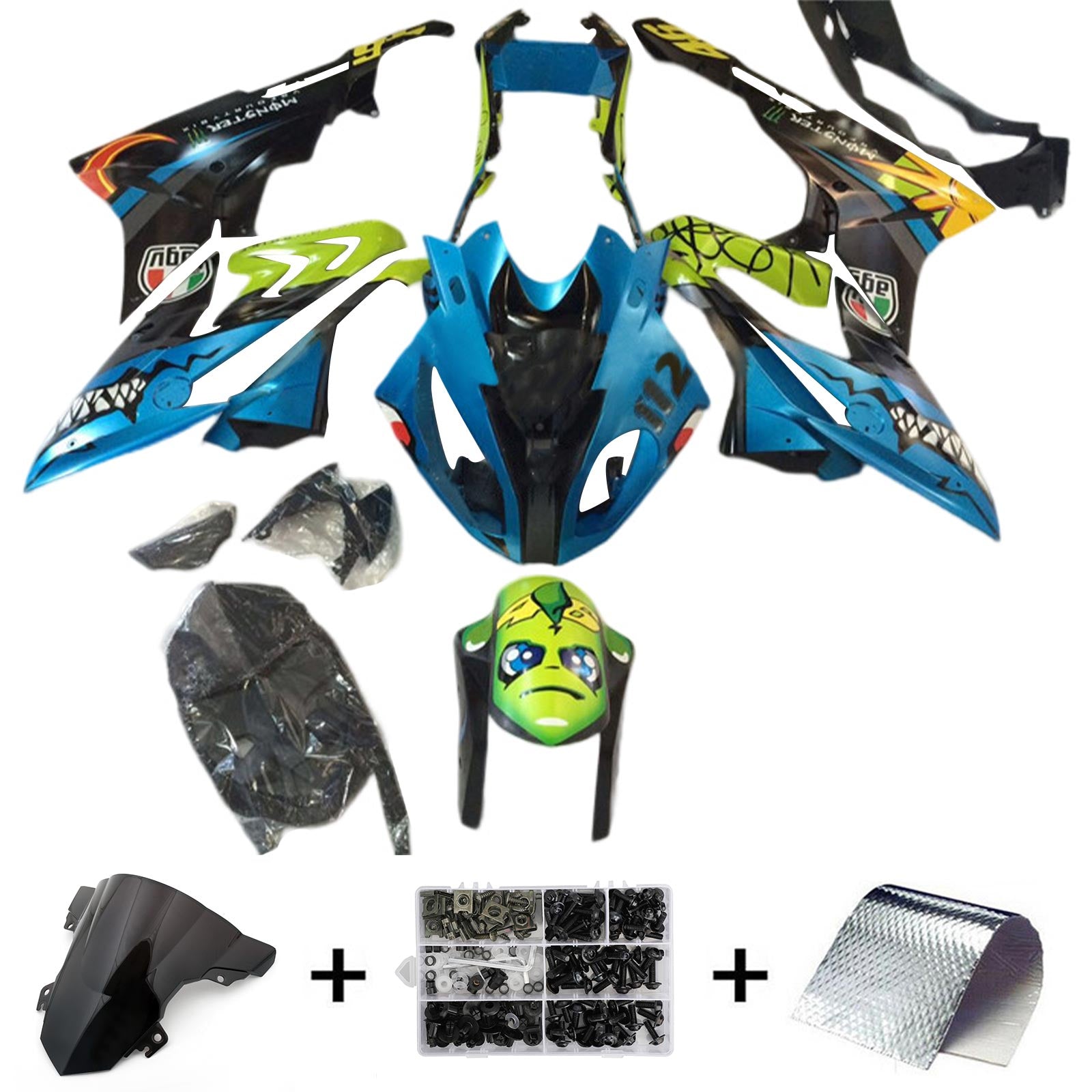 2017-2018 BMW S1000RR Kit de carénage Kit de carrosserie en plastique