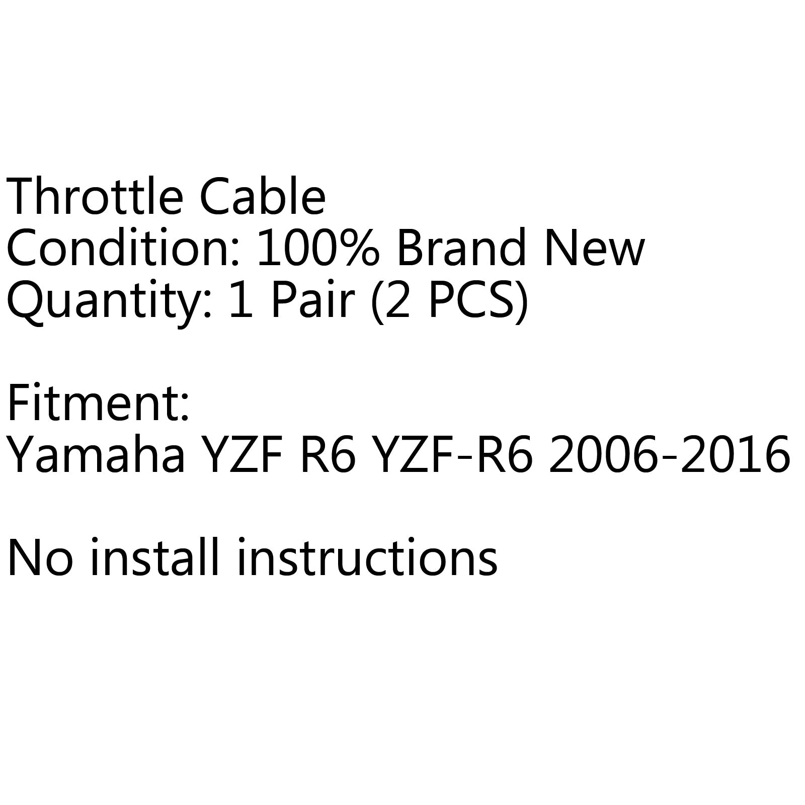 Câble d'accélérateur, fil de poussée/traction, ligne de gaz pour Yamaha YZF R6 YZF-R6 06-16 générique