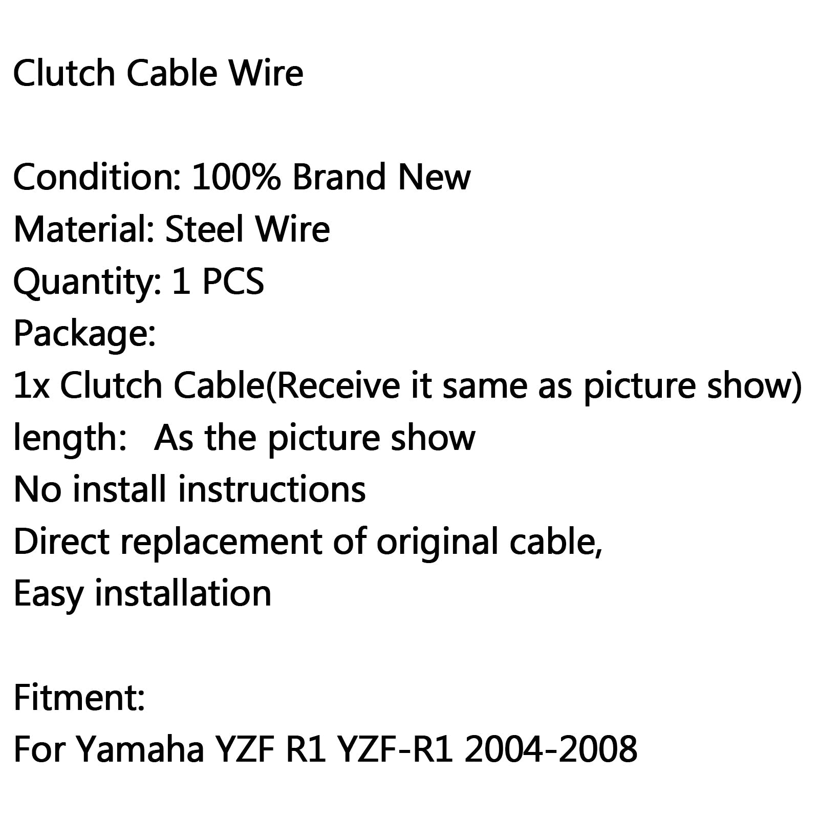 Ligne de liaison de câble d'embrayage de moto, pour Yamaha YZF R1 YZF-R1 2004 – 2008 générique