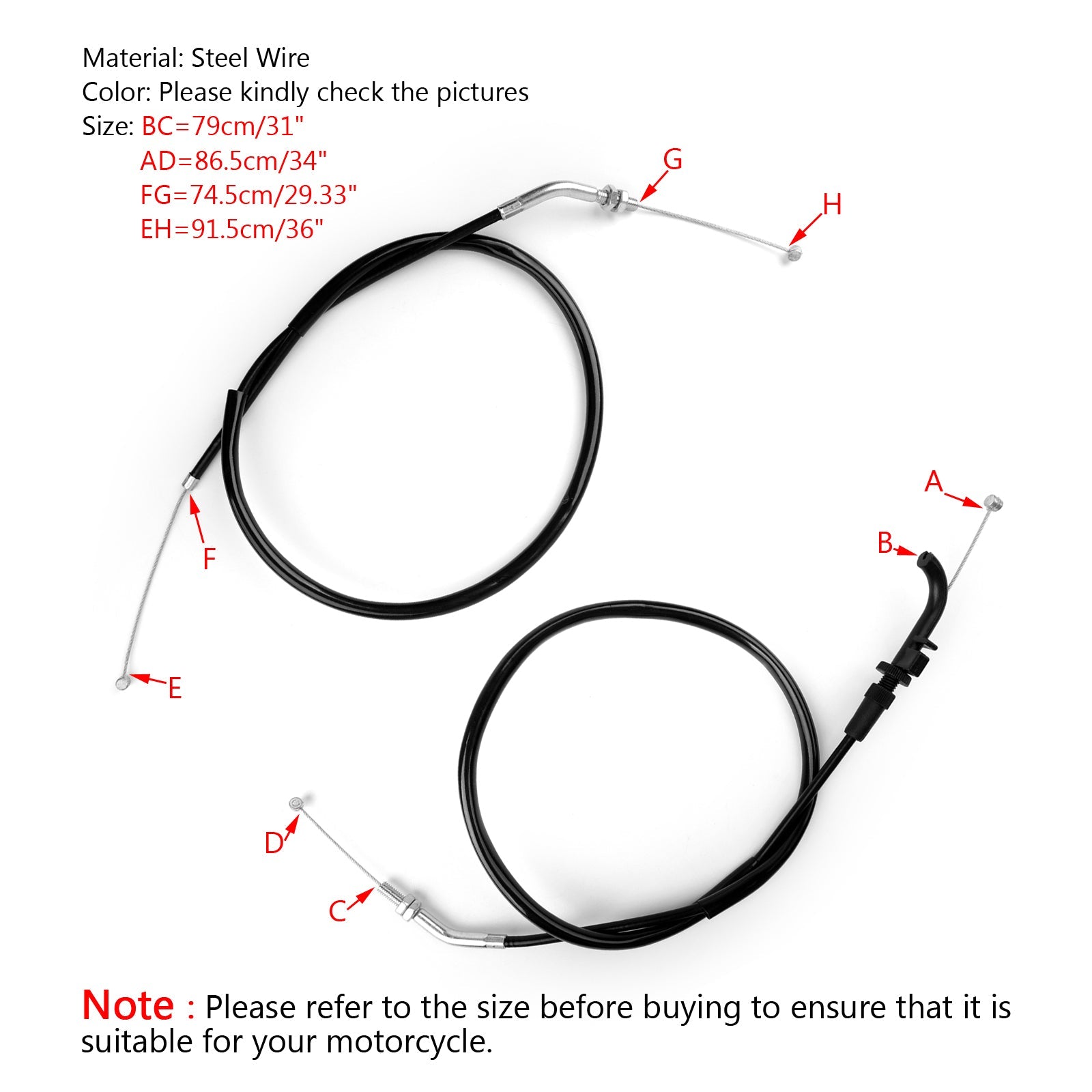 Câble de papillon de moto pour Kawasaki ER300 Z300 2015-16 EX250 Ninja 250r 13-17 générique