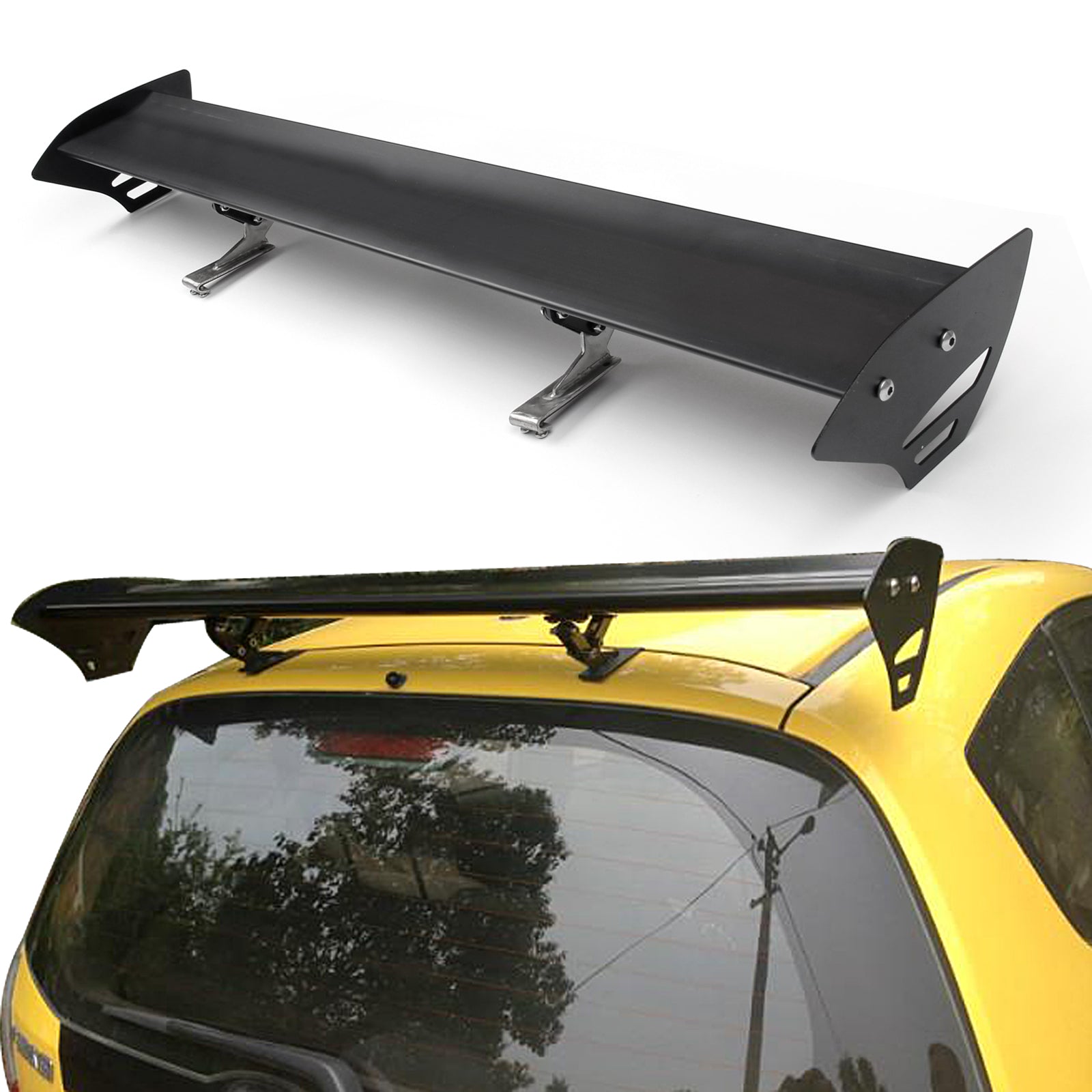 Universele Hatch Verstelbare Aluminium GT Kofferbak Wing Racing Spoiler Zwart 15# Generiek