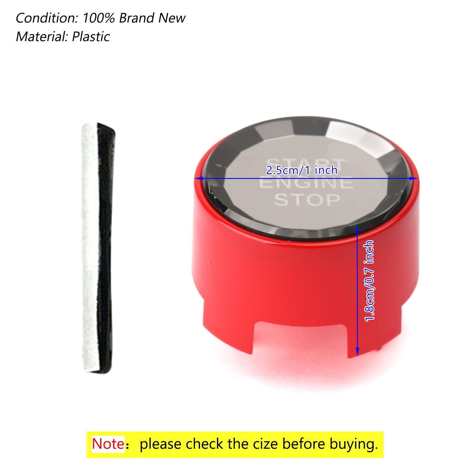 Couvre-bouton de commutation d'arrêt de démarrage du moteur w/OFF pour le châssis BMW F F30 F10 Crystal générique