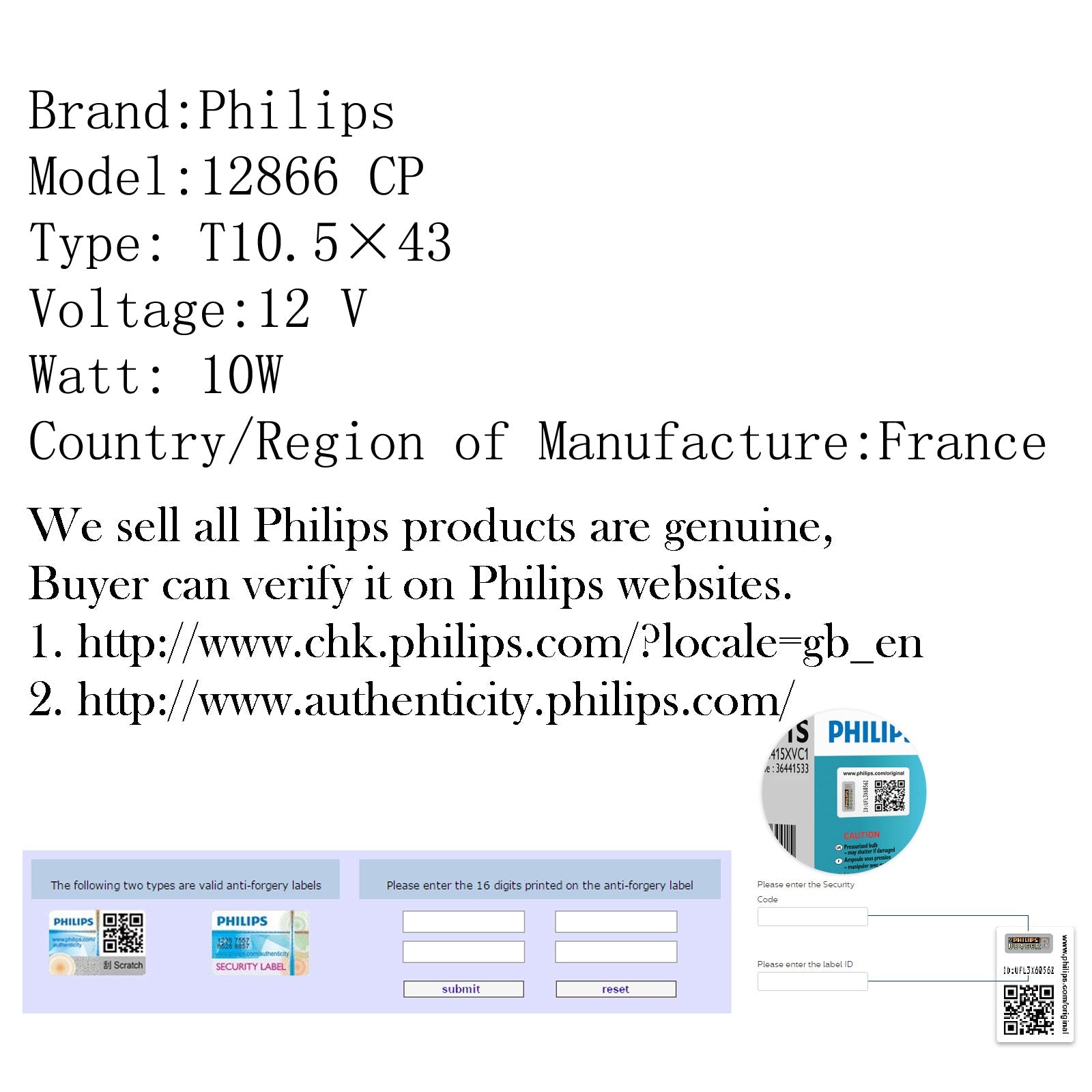 10ks Philips 12866 12V10W C10W Fest T10.5 43 SV8.5 PREMIUM SIGNALICKÁ LAMP Generic