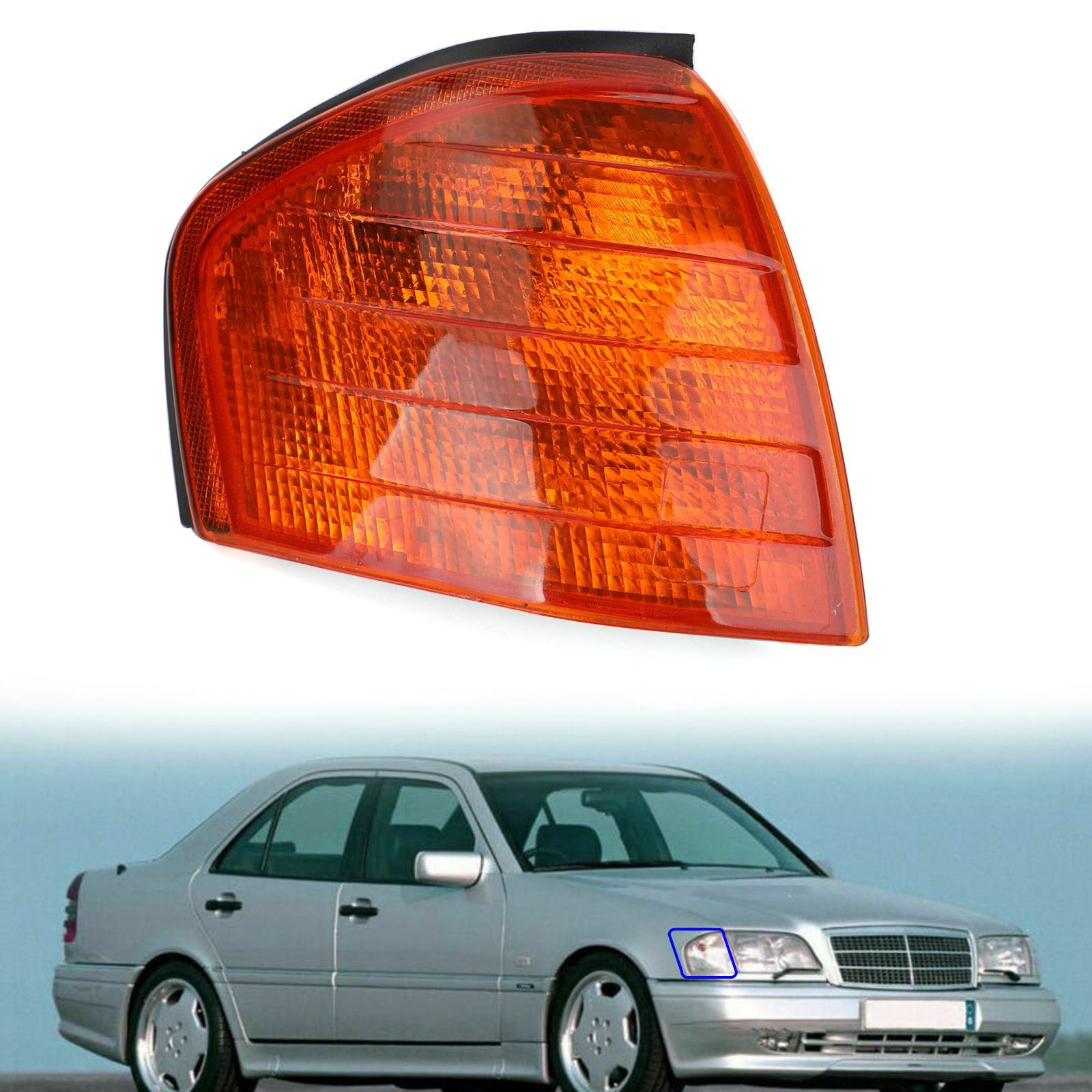 Luces de esquina izquierda/derecha y luces direccionales para Benz Clase C W202 1994-2000 Genérico