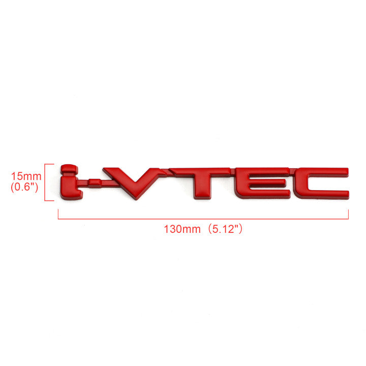 3D Metal I-Vtec Car Trunk Back Turbo Fender Emblem Badge Decals Stickers Silver Generic