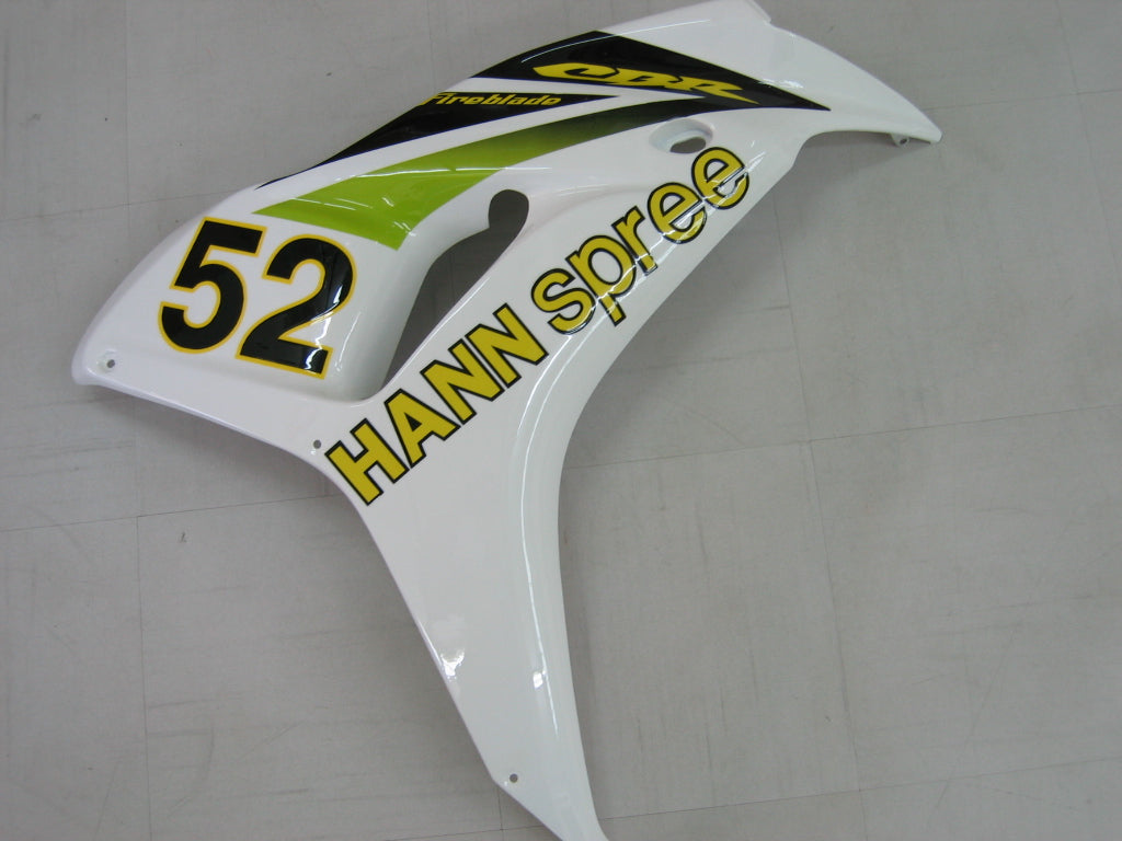 2006-2007 Honda CBr 1000 RR White No.52 HannSpec racing Fairings Generic