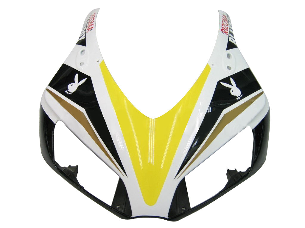 Honda CBR 1000 RR Blanca 2006-2007 & Carenados de carreras Playboy negros genéricos