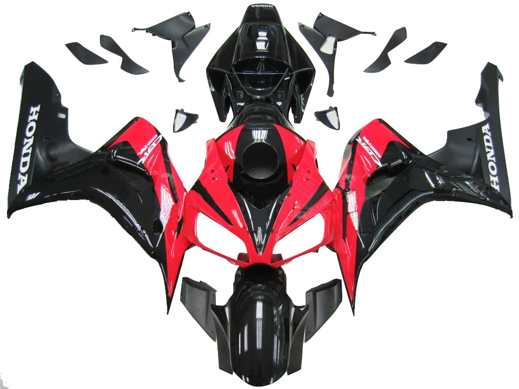 2006-2007 Honda CBR 1000 RR Black e Red CBr Racing Fairings Generic