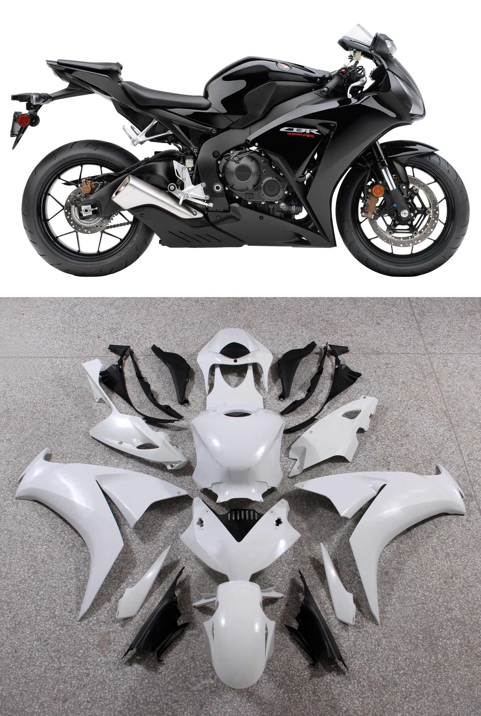 2012-2016 Honda CBR1000RR Kroppsarbete FAIRING ABS-injektion Gjuten plast Set 8 Färggenerisk