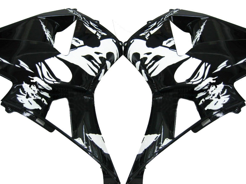 2005-2006 Honda CBR 600 RR Vit & Svarta Tribal Racing-kåpor Generiska