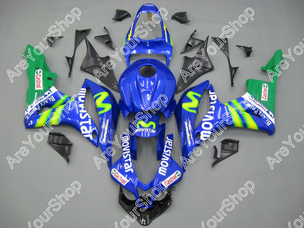 2007-2008 CBR600RR Bodywork Fairing Blue Abs Injection Molded Plastics Set Generic