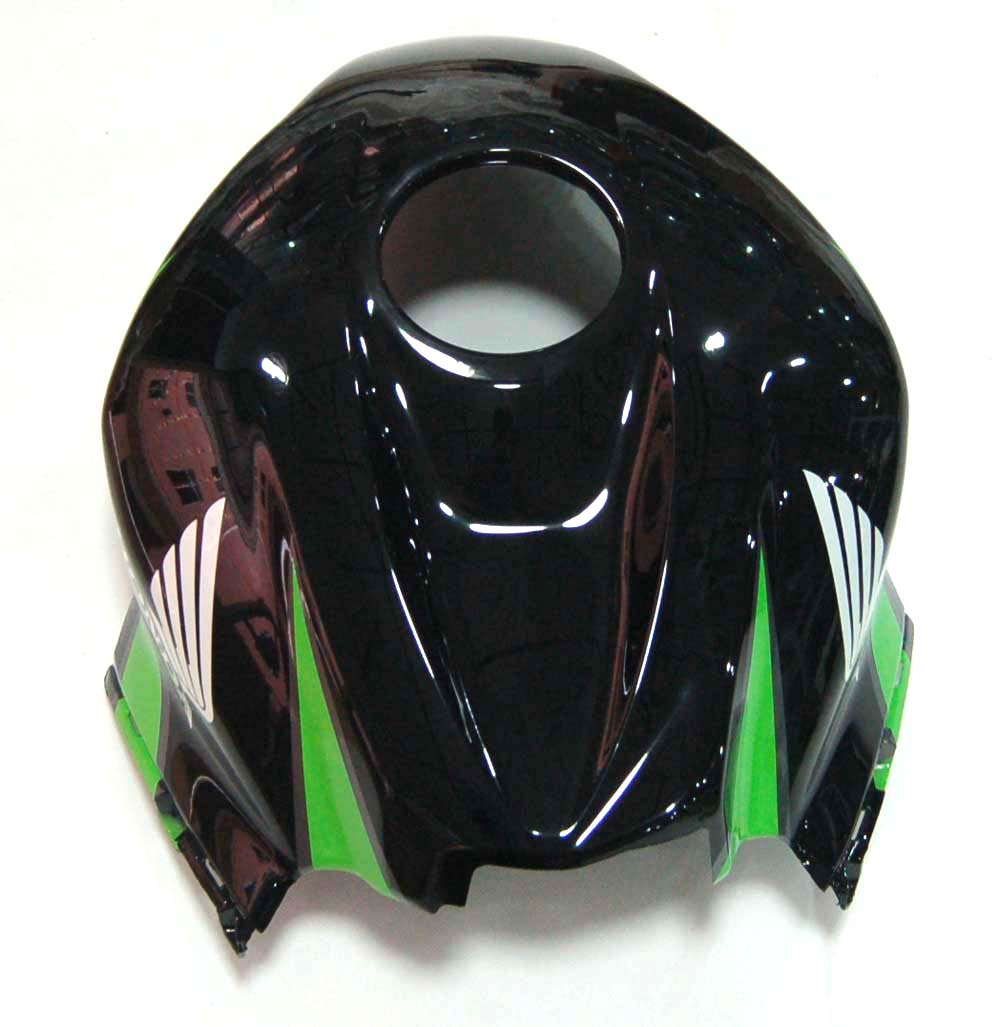 Honda CBR 600 RR Verde 2009-2012 & Carenagens CBR Racing Pretas Genéricas