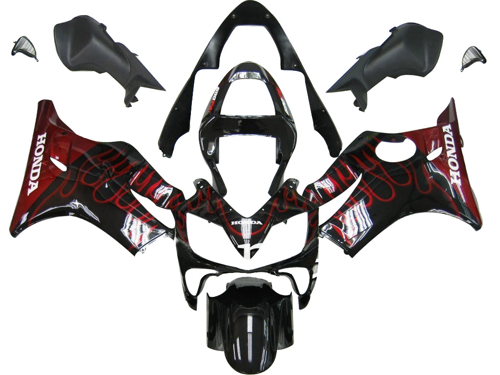Honda CBR 600 F4i, rok výroby 2001-2003, čierna & Generické kapotáže Red Flame Racing