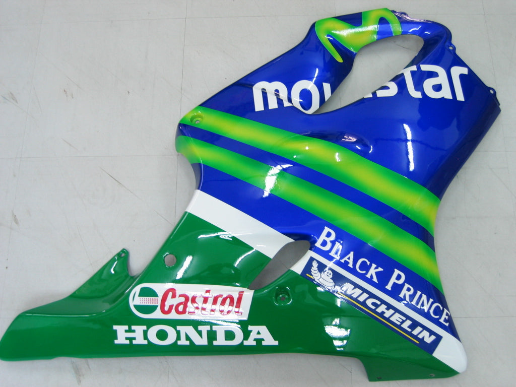 Honda CBR 600 F4i, ročník 2001-2003, modrá & Zelené Movistar Racing Fairings Generic