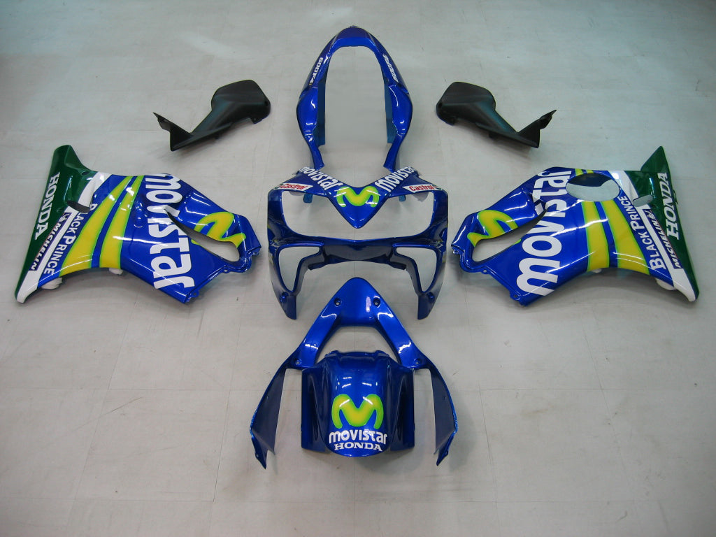 Honda CBR 600 F4i Bleu 2004-2007 & Carénages Movistar Racing verts génériques
