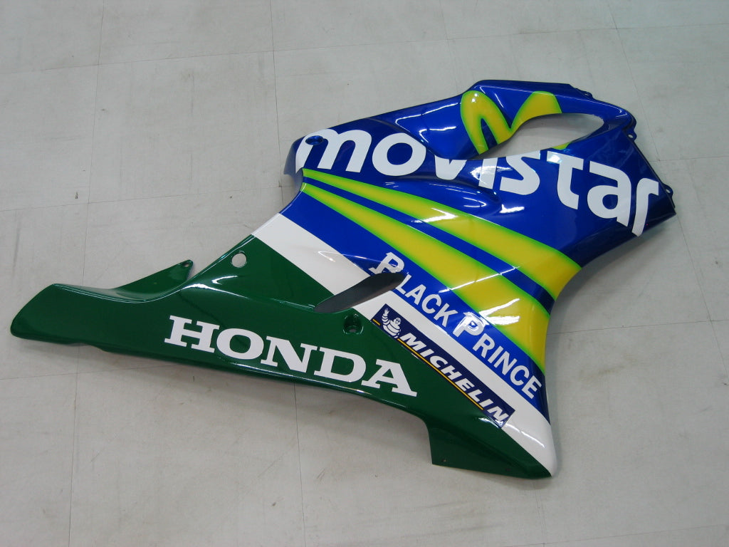 2004-2007 Honda CBR 600 F4i Blå & Gröna Movistar Racing-kåpor Generiska