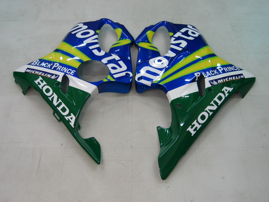 Honda CBR 600 F4i Bleu 2004-2007 & Carénages Movistar Racing verts génériques