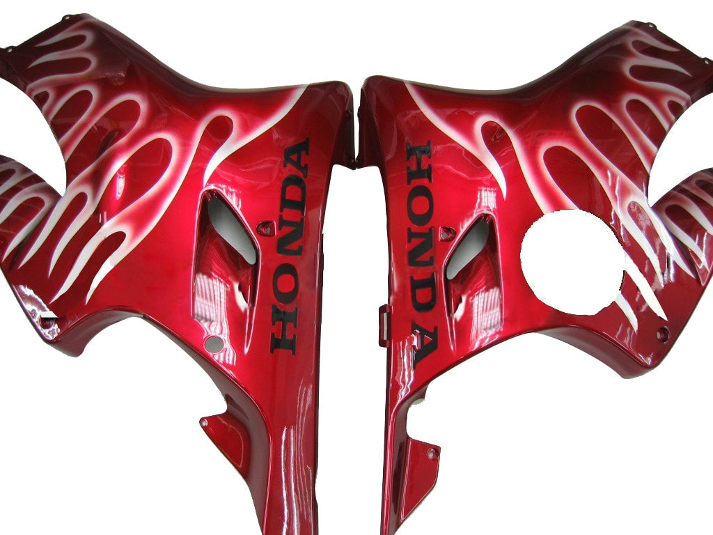 Honda CBR 600 F4i Vermelho Cereja 2004-2007 & Carenagens de corrida White Flame Genéricas