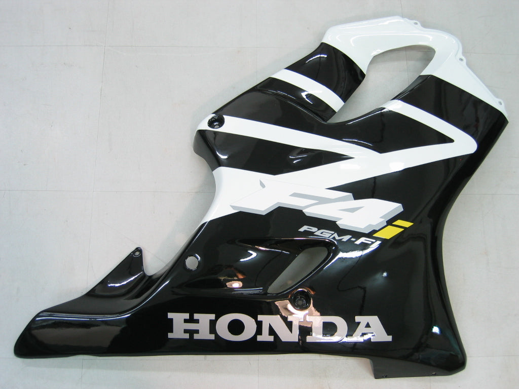 Honda CBR 600 F4i Preta 2004-2007 & Carenagens de corrida brancas F4i genéricas