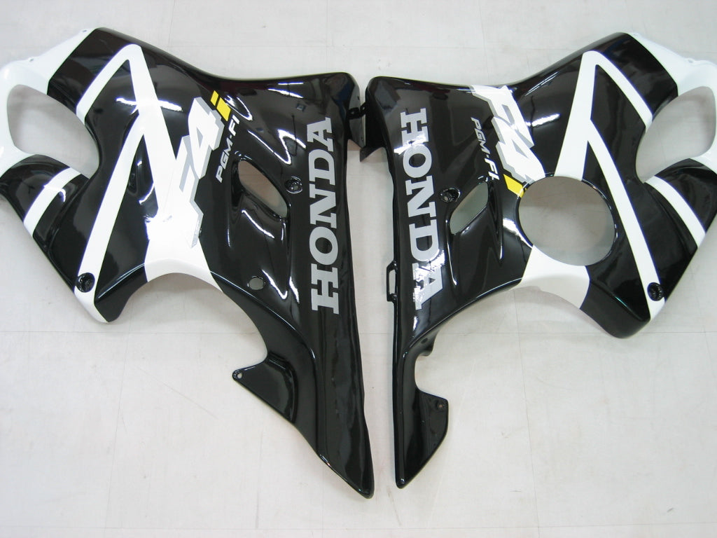 Honda CBR 600 F4i Preta 2004-2007 & Carenagens de corrida brancas F4i genéricas