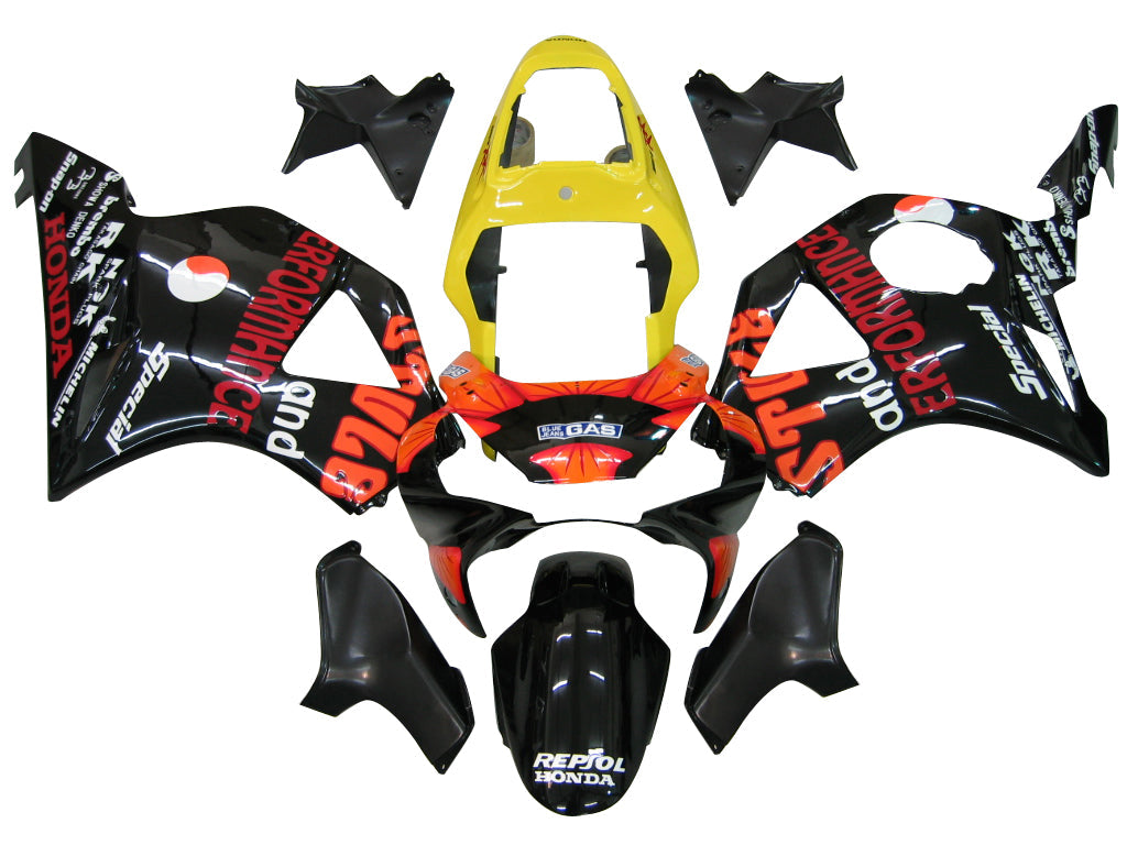 Honda CBR 954 RR 2002-2003 Noir & Carénages jaunes Repsol Moto Racing génériques