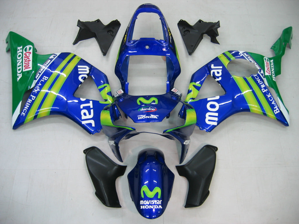 Honda CBR 954 RR Bleu 2002-2003 & Carénages Movistar Racing verts génériques