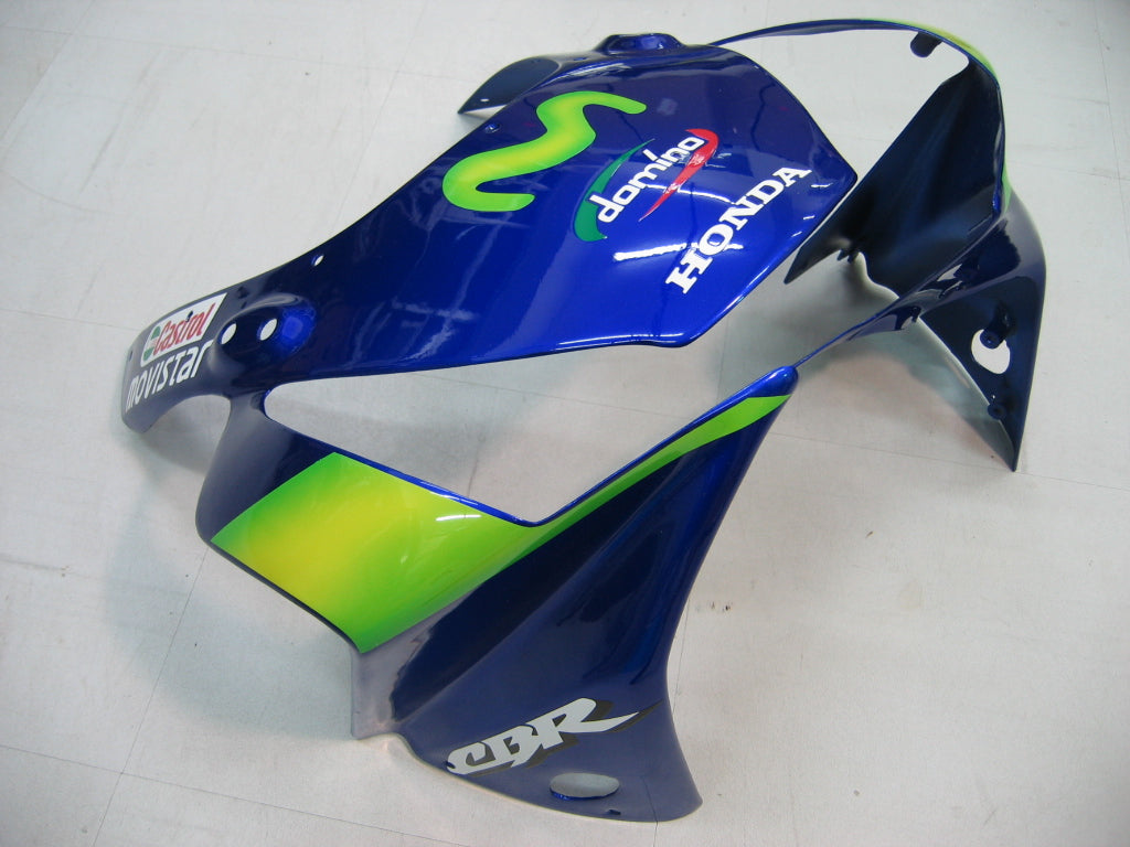 Honda CBR 954 RR Bleu 2002-2003 & Carénages Movistar Racing verts génériques