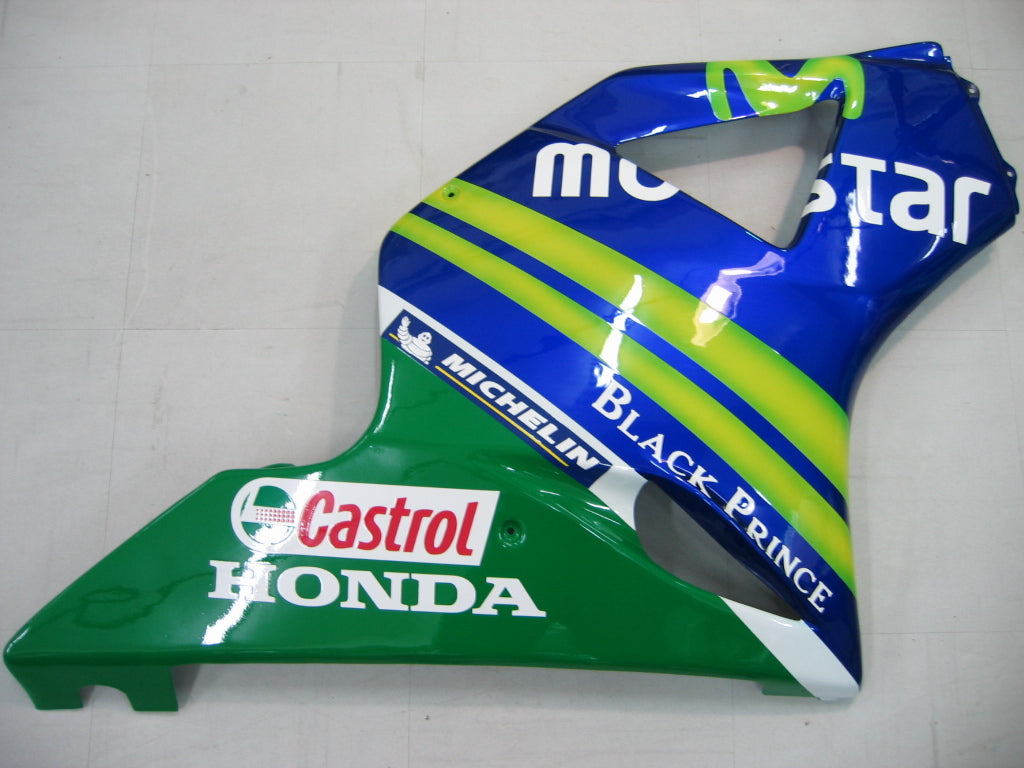 Honda CBR 954 RR Bleu 2002-2003 & Carénages Movistar Racing verts génériques