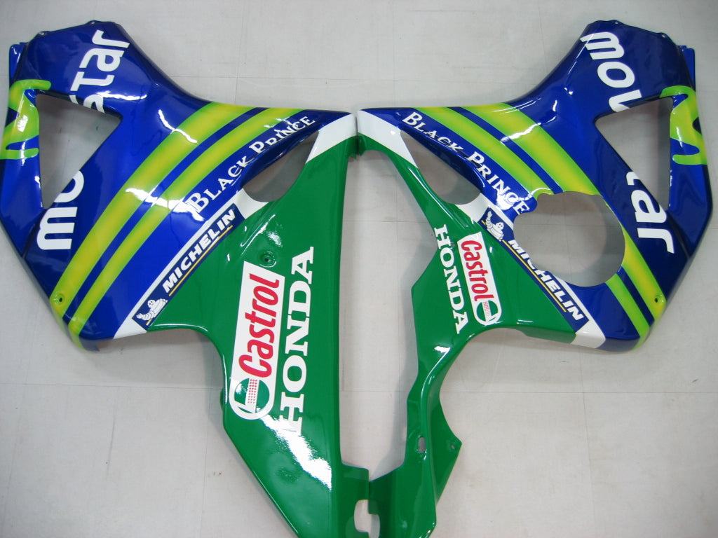 Honda CBR 954 RR Bleu 2002-2003 & Carénages Movistar Racing verts génériques