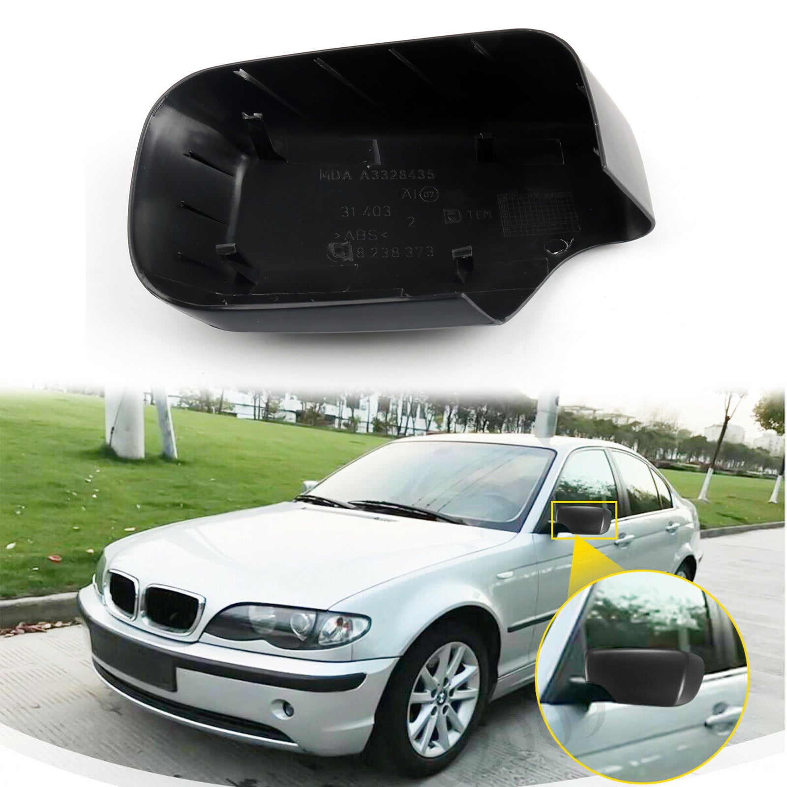 Door Mirror Cover Cap för BMW E46 E39 325i 330i 525i 530i 540i 528i 530i Generic