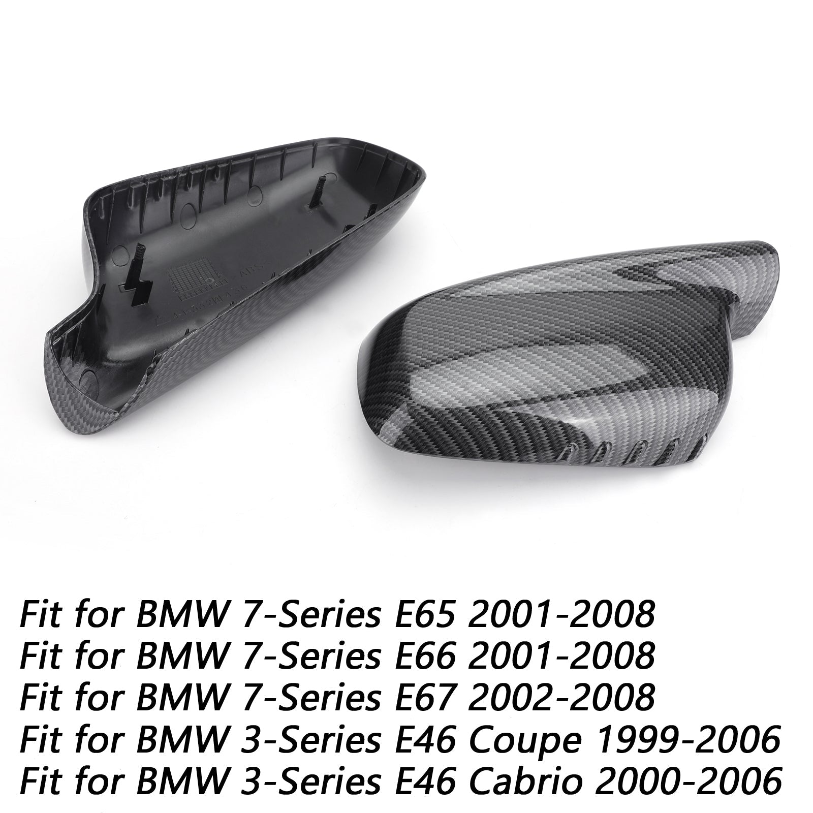 1pair miroir couvercle capot ajustement BMW E46 E65 E66 745I 750I 51167074236 + 51167074235 générique