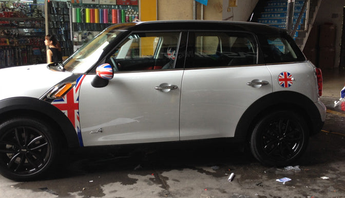 Union Jack UK vlag geruit patroon vinyl sticker voor Mini Cooper gasdop cover generiek