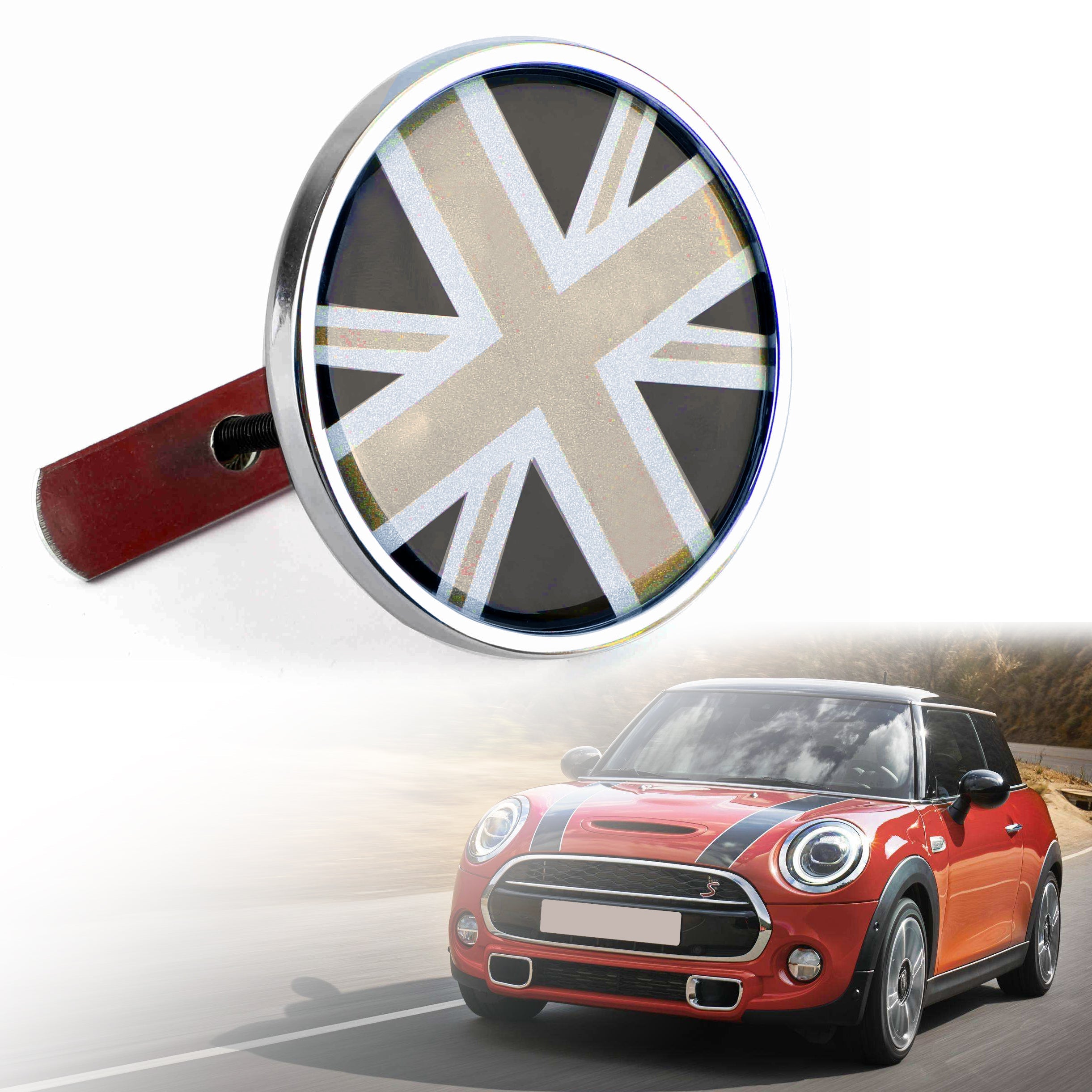 Metal Front Grill Badge w/ Holder for Mini Cooper R50 R55 R56 R57 R58 R60 Generic