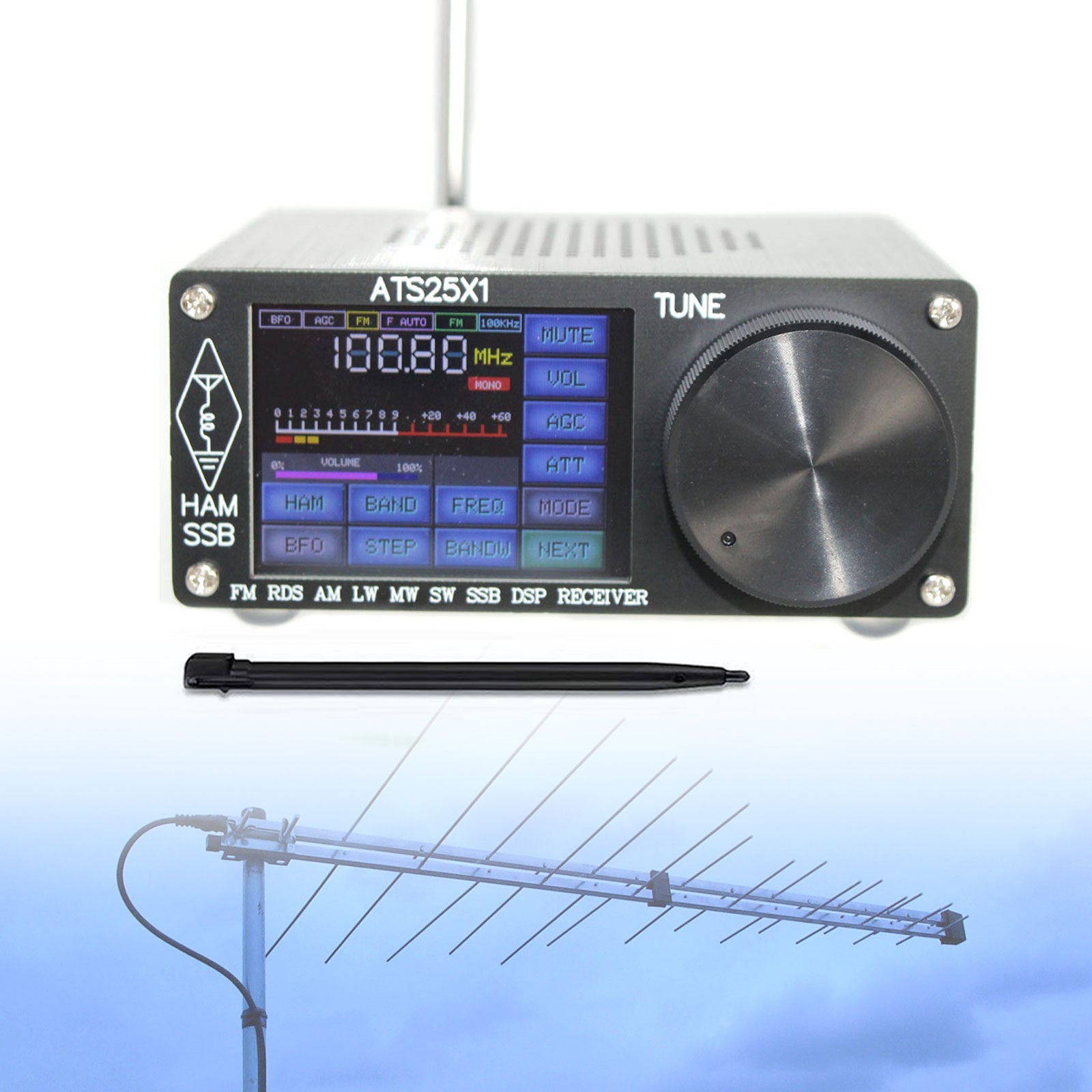 Originele ATS-25X1 All Band DSP-radio-ontvanger FM LW MW SW met 2.4" Aanraakscherm