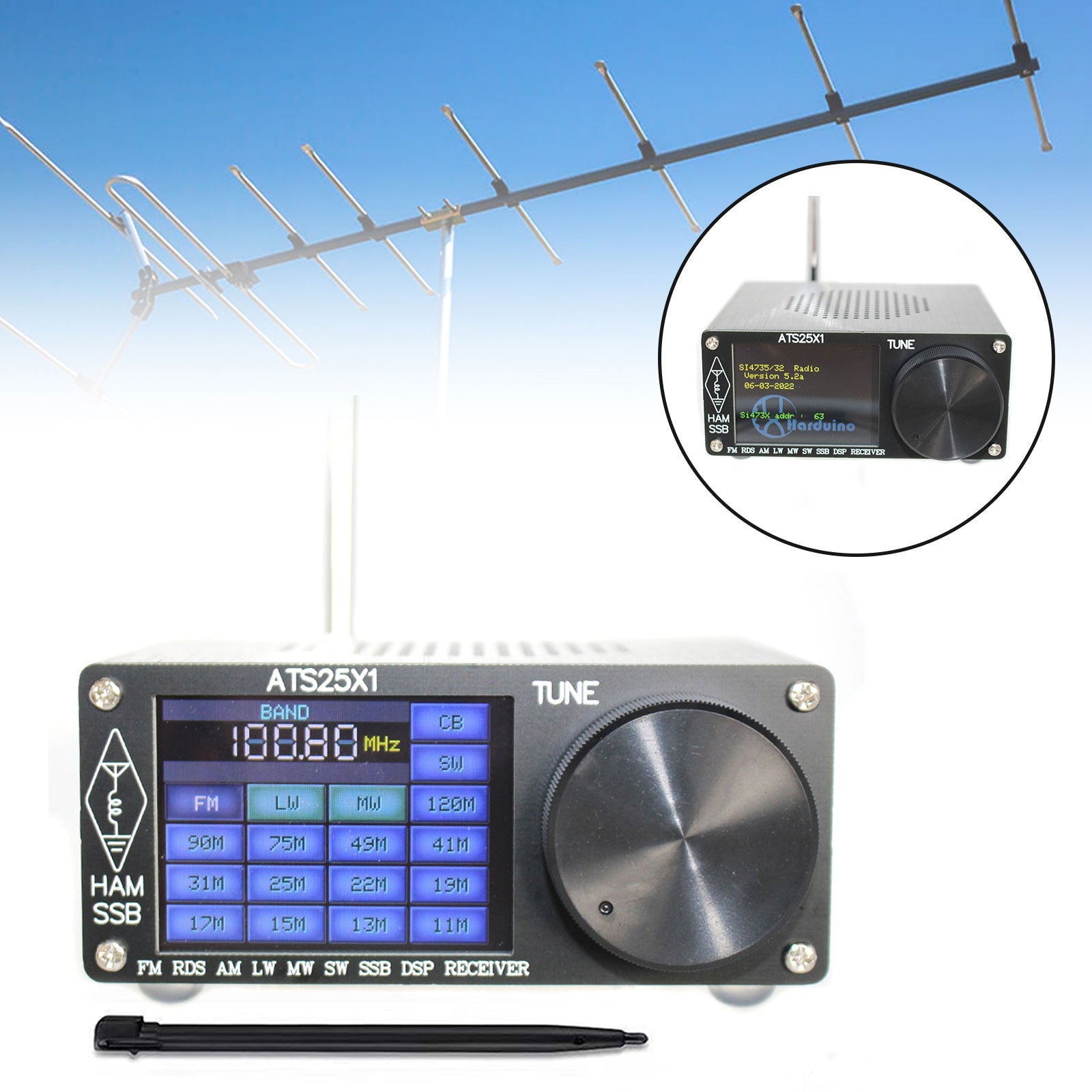 Originele ATS-25X1 All Band DSP-radio-ontvanger FM LW MW SW met 2.4" Aanraakscherm