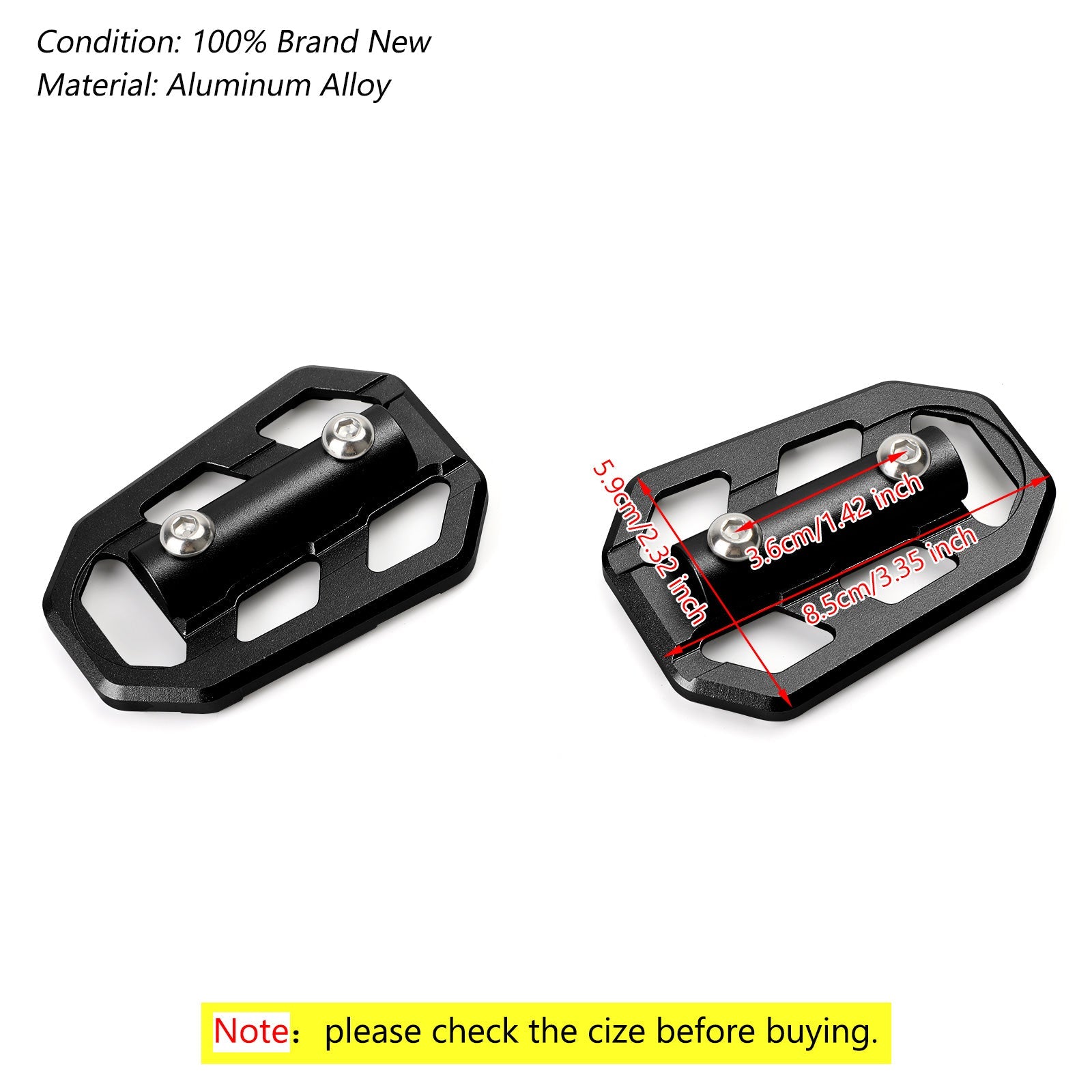 CNC Foot Pegs Footstöd för BMW G310GS 17-19 S1000XR 15-19 R1200GS (Adv.) 13-19 Generic