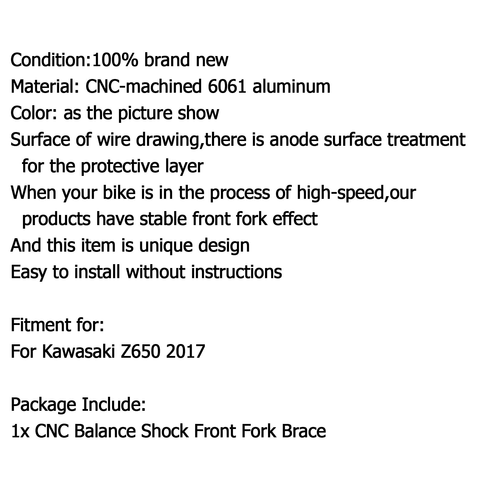 Dispositivo equilibrado de soporte de horquilla de amortiguador delantero para Kawasaki Z650 2017 genérico