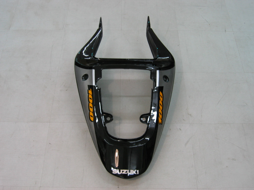 Suzuki GSXR 1000 Prata 2000-2002 & Carenagens Amotopart de corrida pretas