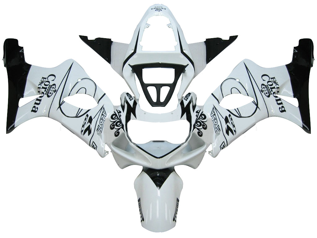 Suzuki GSXR 1000 2000-2002 Blanca & Carenados genéricos Black Corona Racing