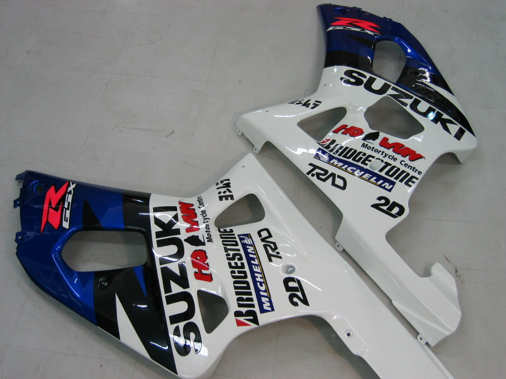 Suzuki GSXR 1000 Azul 2000-2002 & Carenados genéricos Motul Racing blancos