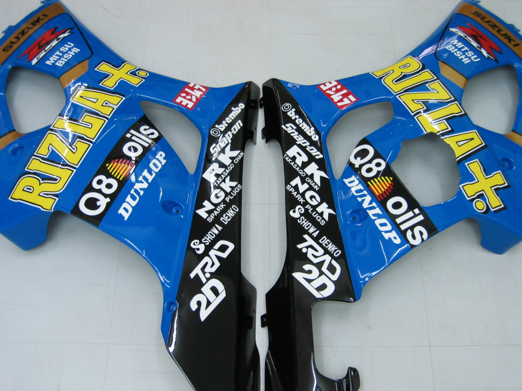 2003-2004 GSXR1000 kroppsarbete FAIRING Black Blue Abs Injection Gjuten plastuppsättning generisk