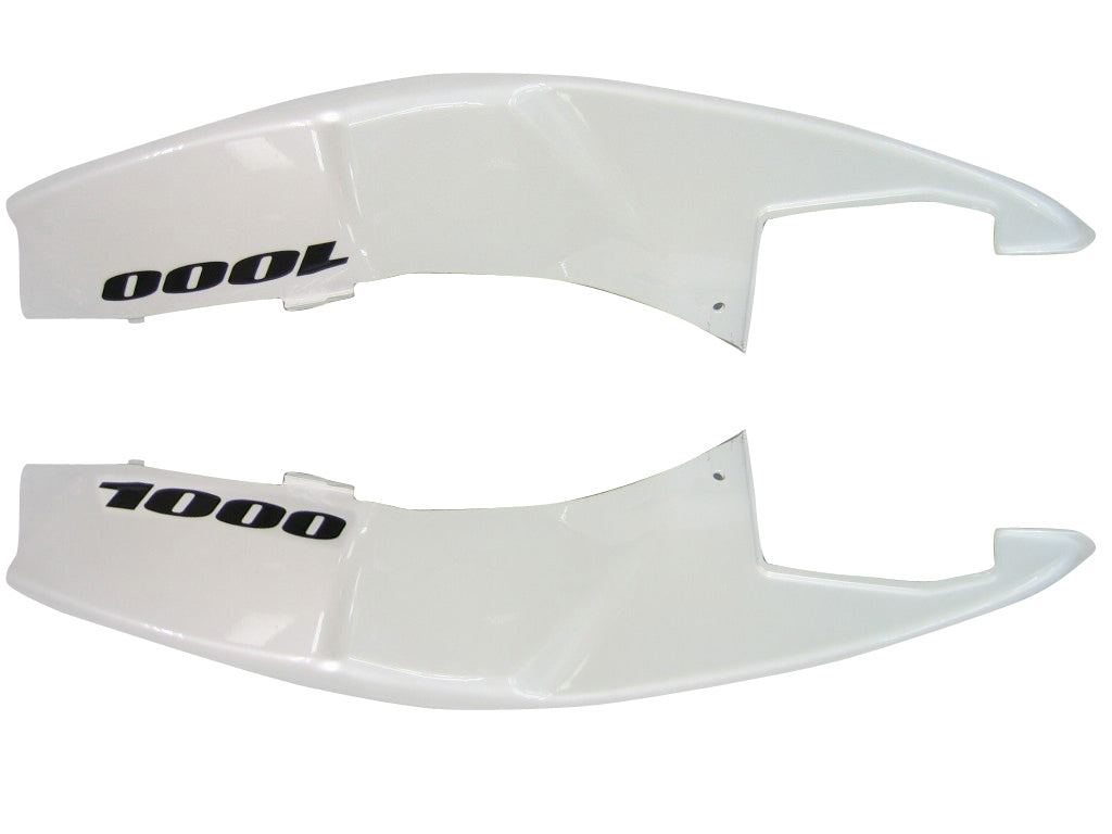 Suzuki GSXR 1000 Blanc 2005-2006 & Carénages de course noirs GSXR génériques