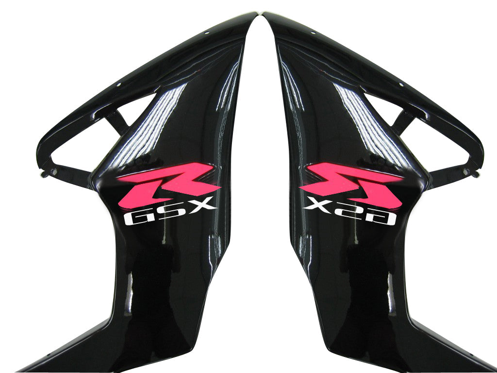 Suzuki GSXR 1000 Jaune 2005-2006 & Carénages de course noirs GSXR génériques