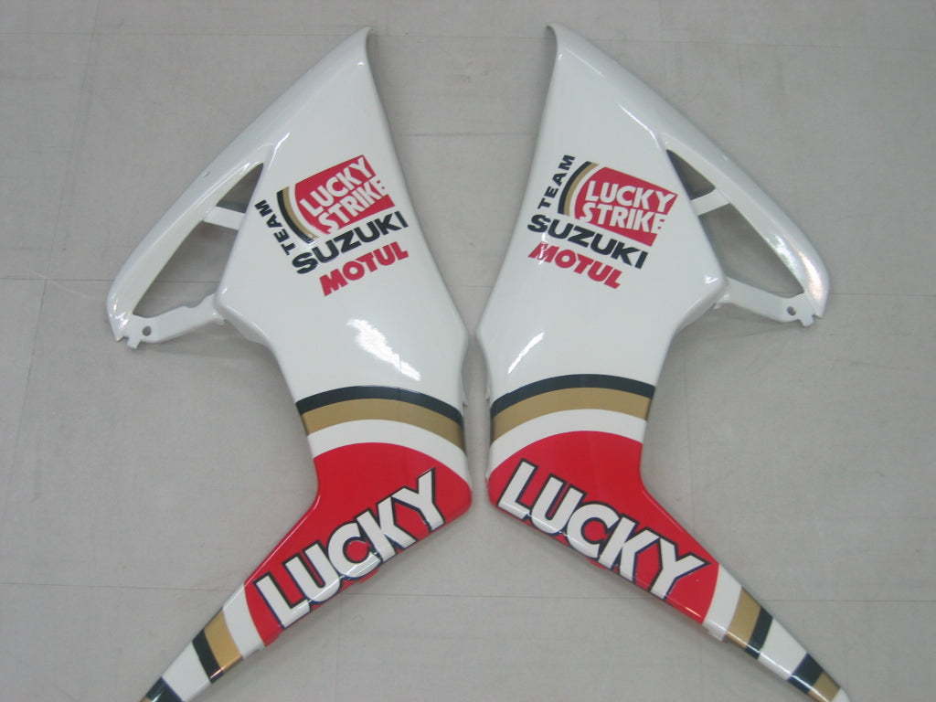 Suzuki GSXR 1000 Blanc 2005-2006 & Carénages génériques rouges Lucky Strike Racing
