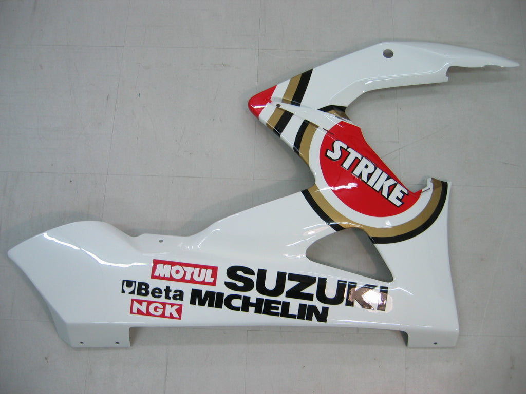 Suzuki GSXR 1000 Blanc 2005-2006 & Carénages génériques rouges Lucky Strike Racing