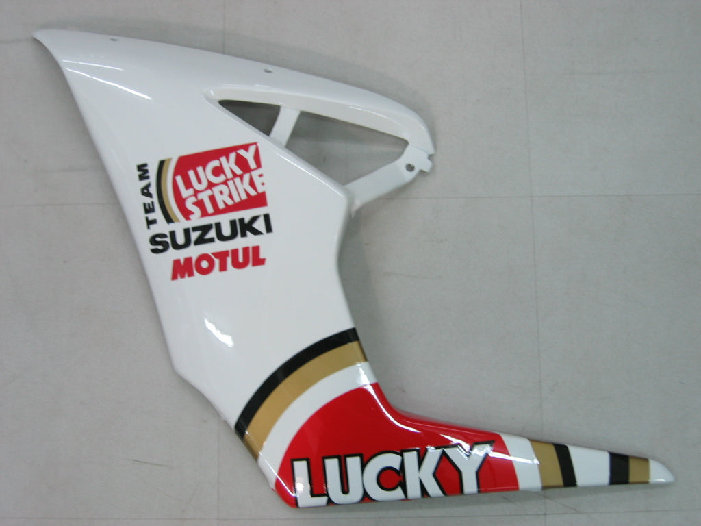 Suzuki GSXR 1000 Blanc 2005-2006 & Carénages génériques rouges Lucky Strike Racing